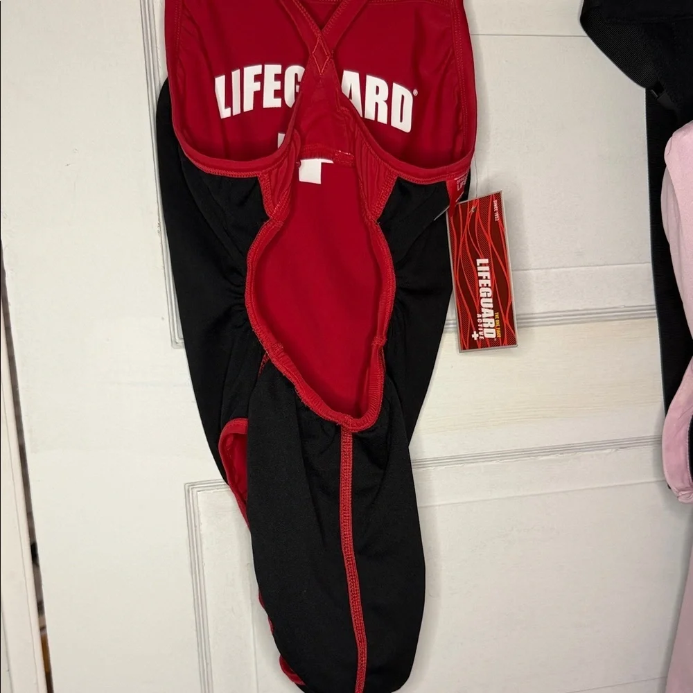 NWT One Piece Official LIFEGUARD® Red Racerback Swimsuit Size 30 / XS -Small NWT - Picture 10 of 11